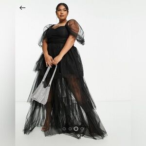 Lace & Beads Plus High Low Maxi Dress